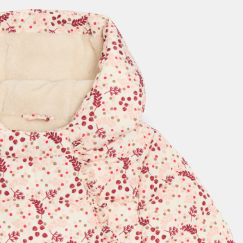 سترة مبطنة مقاومة للماء مشجرة، وردية اللون، للطفلة الصغيرة